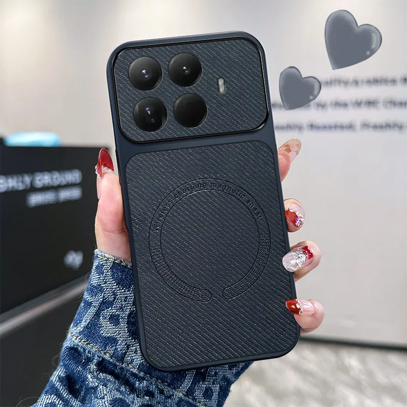 For Xiaomi 15T / 15T Pro Case Magnetic Wireless Charging Luxury Leather Texture Tough Premium Shockproof Bumper Back Cover