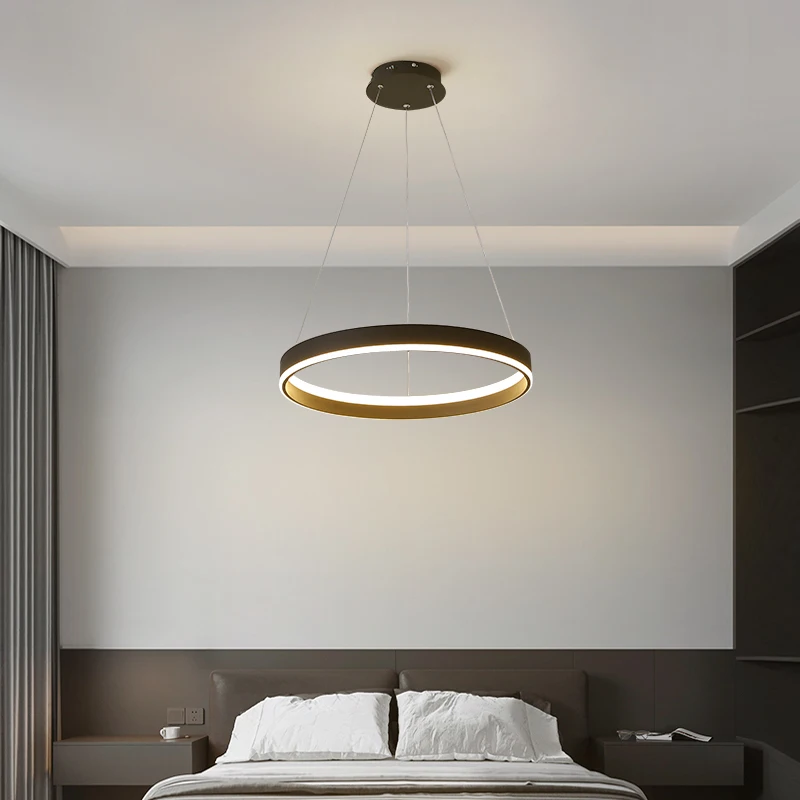 Lampe LED Suspendue au Design Minimaliste Moderne, Disponible en Noir et en Blanc, Luminaire Décoratif d'Nik, Idéal pour une Chambre à Coucher, un Foyer ou une Cuisine