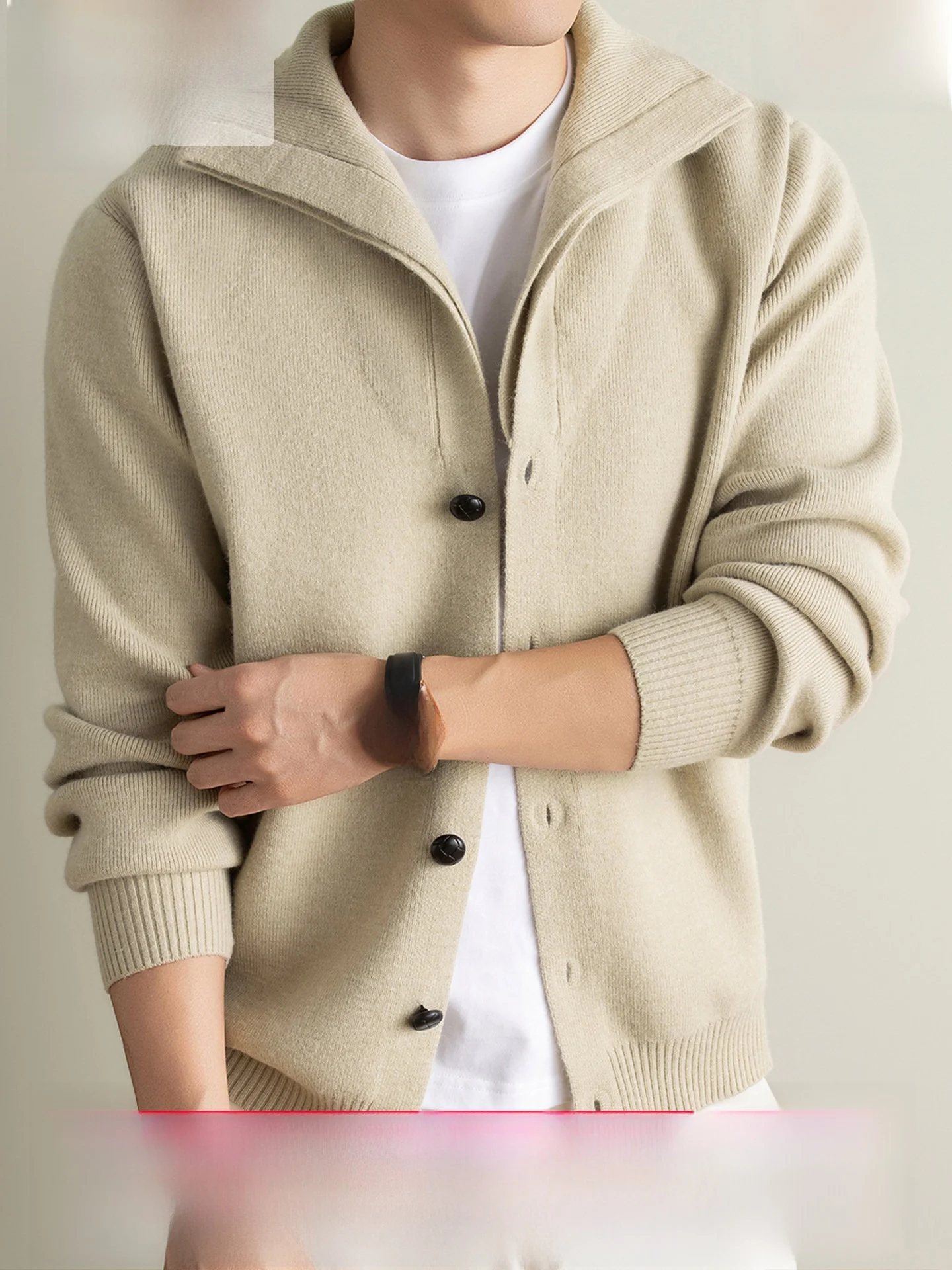 Casual Men's Knitted Sweater Coat Button up Versatile Midlife Autumn Winter New Style Knitwear Comfortable Long Sleeve  ...
