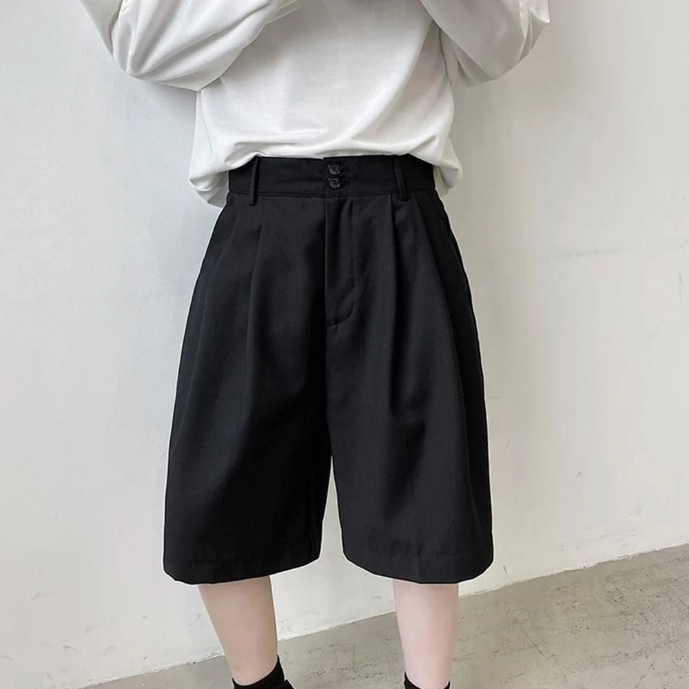 XS-5XL Summer Men's Solid Color Shorts American Retro Fashion Trend High Street Loose Casual Breathable Simple Men's Bottoms