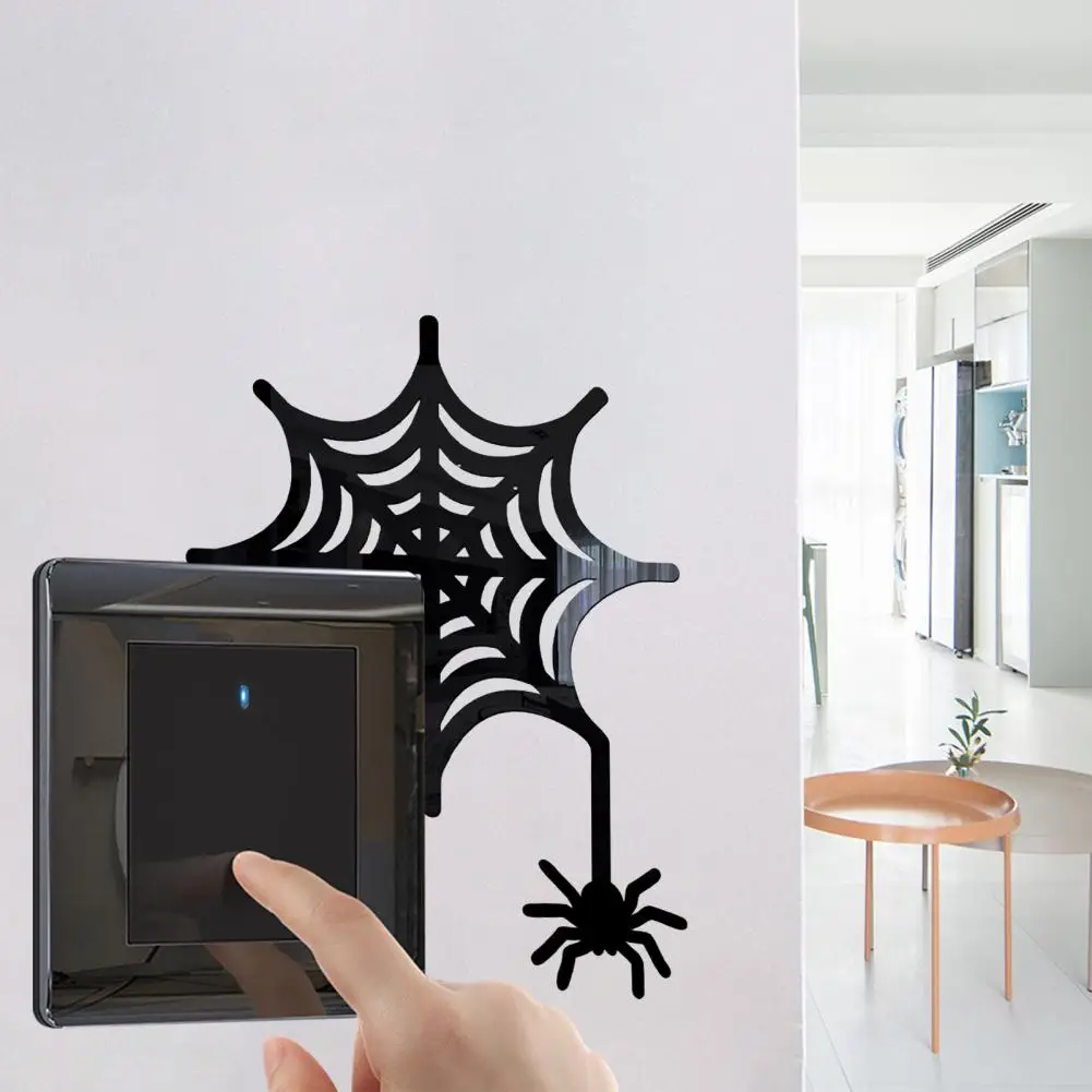 Durable Halloween Decals Halloween Decoration Sticker Halloween Door Topper Wall Sticker Set with 3d Witch Ghost Black for Doors