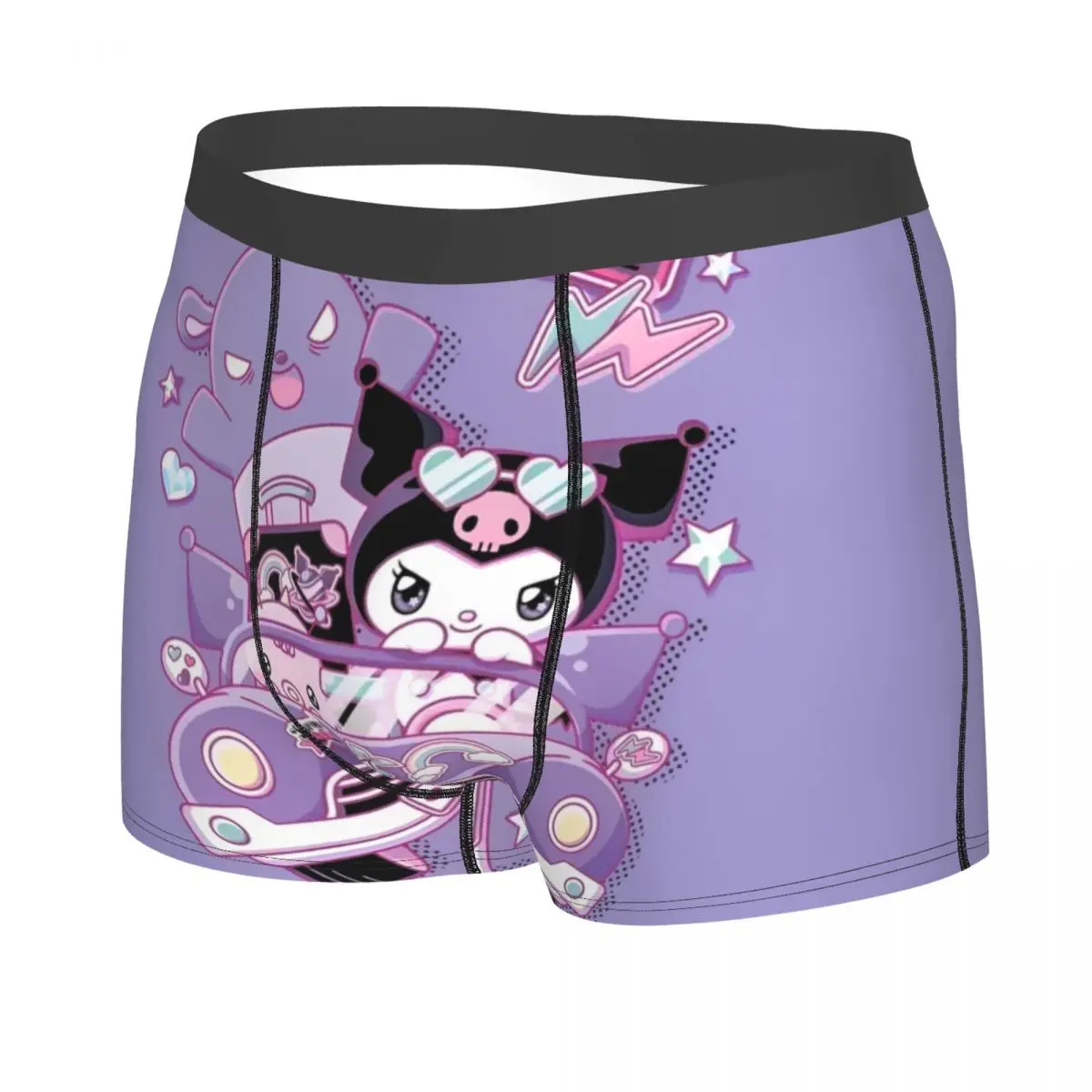 Custom Kuromi Cartoon Movie Underwear Men Print Classical Anime Boxer Briefs Shorts Panties Breathable Underpants