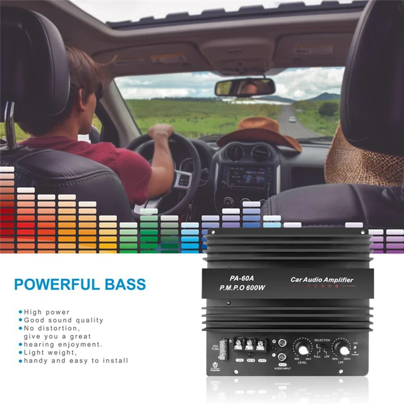 

L72A-12V 600W Car Audio Power Amplifier Boord Lossless Subwoofer High Power Mono Channel Car Audio Accessories
