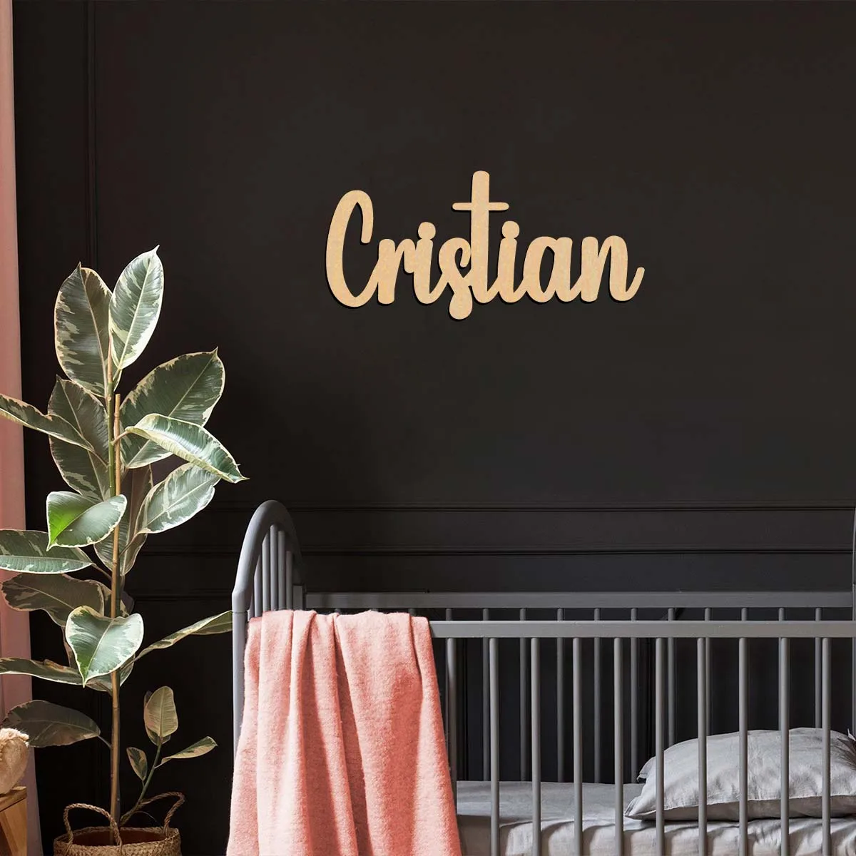 1pc NEW Cristian example Custom Text Laser-Cut Sign Wooden Plaque Wooden Decor Handcrafted with Elegant Cursive Lettering