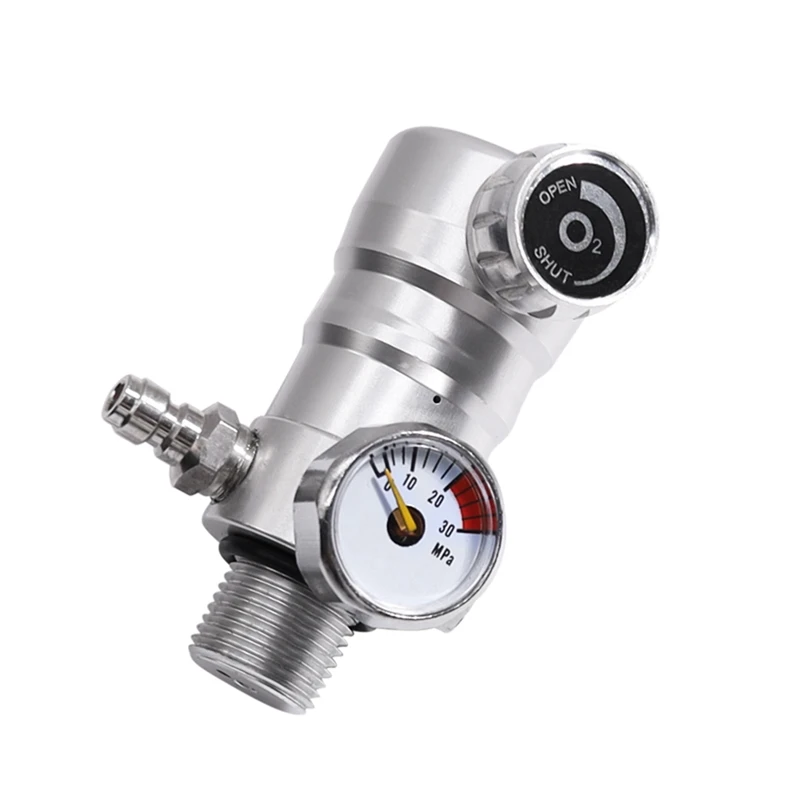 

1 Pieces 5/8-18UNF Oxygen Cylinder Valve 0.3Mpa Outlet Pressure Flow Meter Regulator Silver