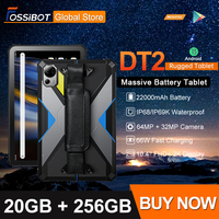 Fossibot DT2 Rugged Tablet 20GB+256GB Helio G99 10.4 inch Display 64MP PC Tablets 22000mAh 66W IP68 4G LTE Android 13 Pad