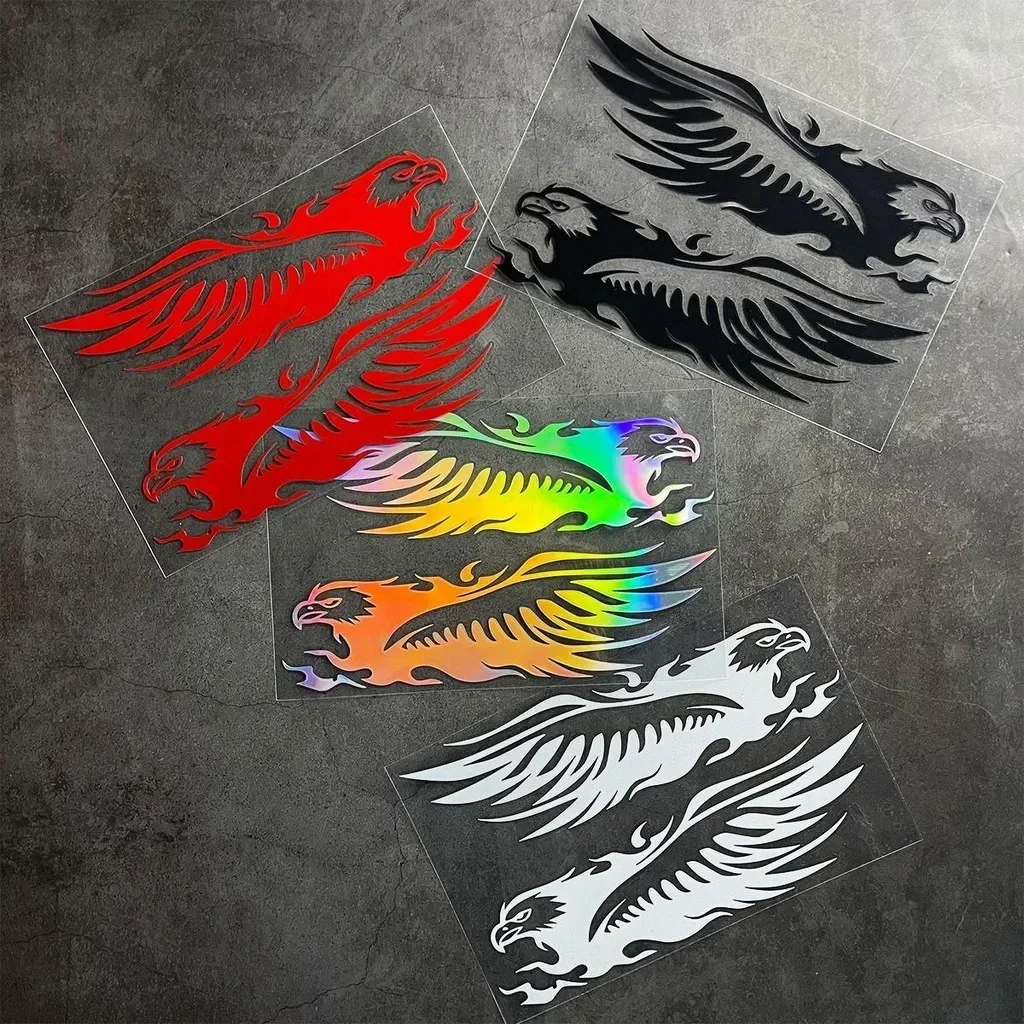 

1 компл. разноцветный узор орла и пламени, наклейка на автомобиль, мотоцикл, модная наклейка для кузова авто, индивидуальный декор автомобиля