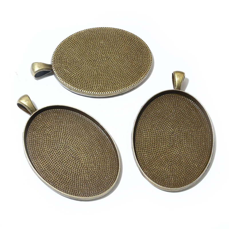 New Fashion 5pcs 30x40mm Inner Size 8 Colors Plated Simple Style Cabochon Base Setting Charms Pendant (