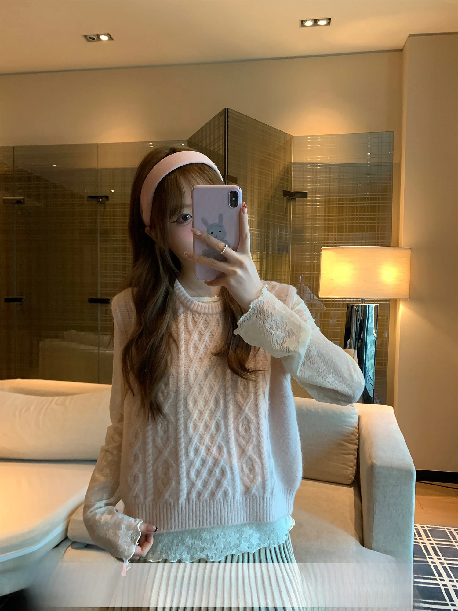 

Модный вязаный жилет для женщин на раннюю весну, розовый, для многослойного образа, с V-образным вырезом, облегающий, для девушек