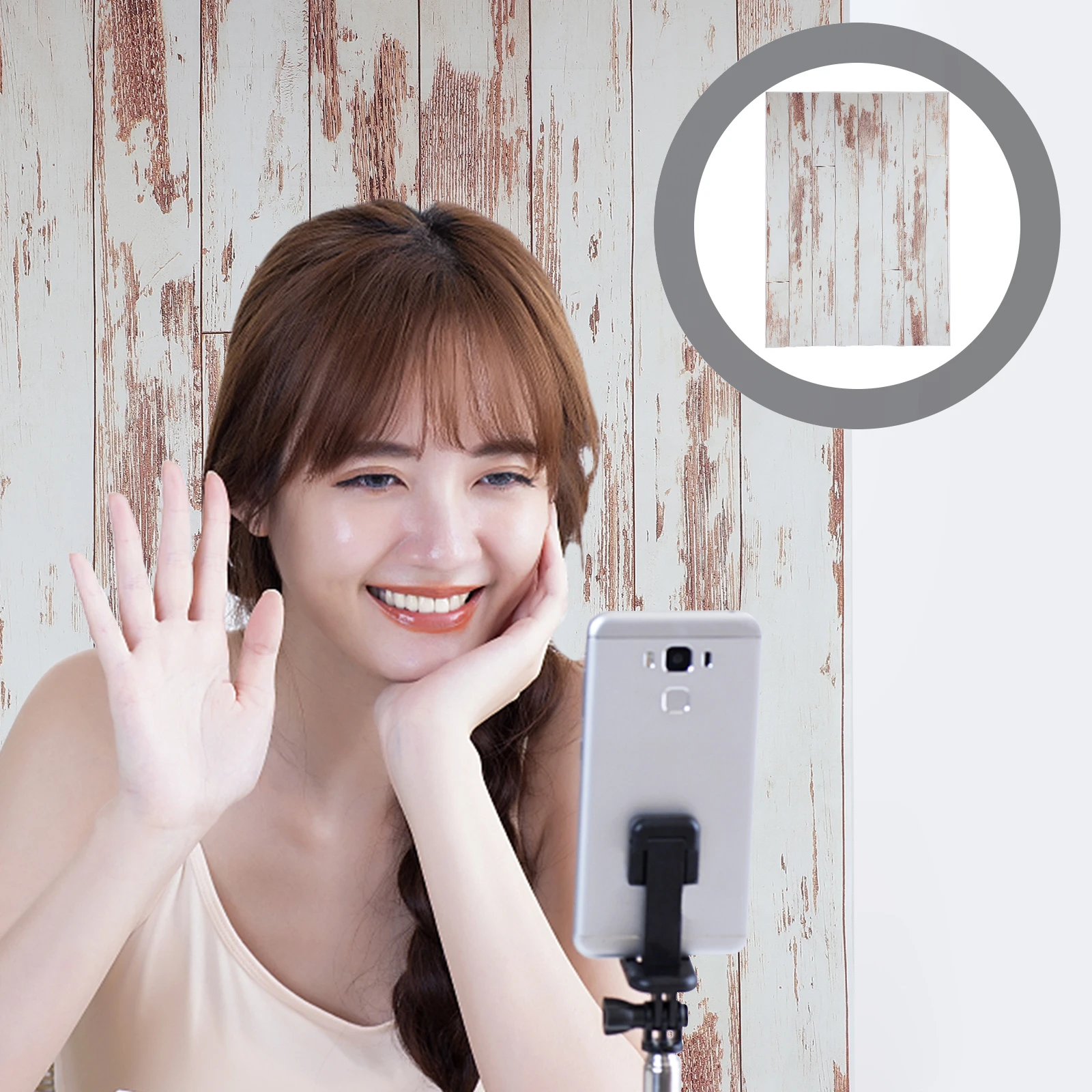 

Wood Grain Background Cloth Photo Studio Backdrops Picture for Photography Child