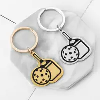 Pickleball Racket Keychain Pendant Team Sports Player Fans Stainless Steel Jewelry Women Men Gifts 4
