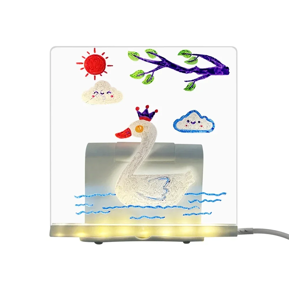 Acrylic Transparent Night Light Board, Erasable Drawing Surface, Ideal Christmas DIY Gift
