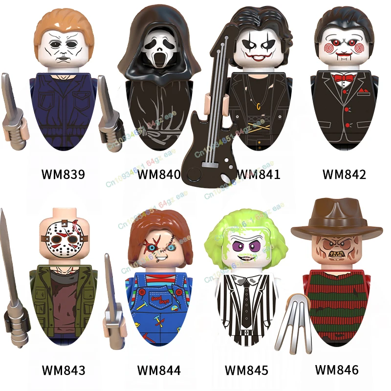 NEW Halloween Horror Movies Series Clown Building Blocks Figures Accessories MOC Toys For Children Gift N117-124 WM6101 WM6102