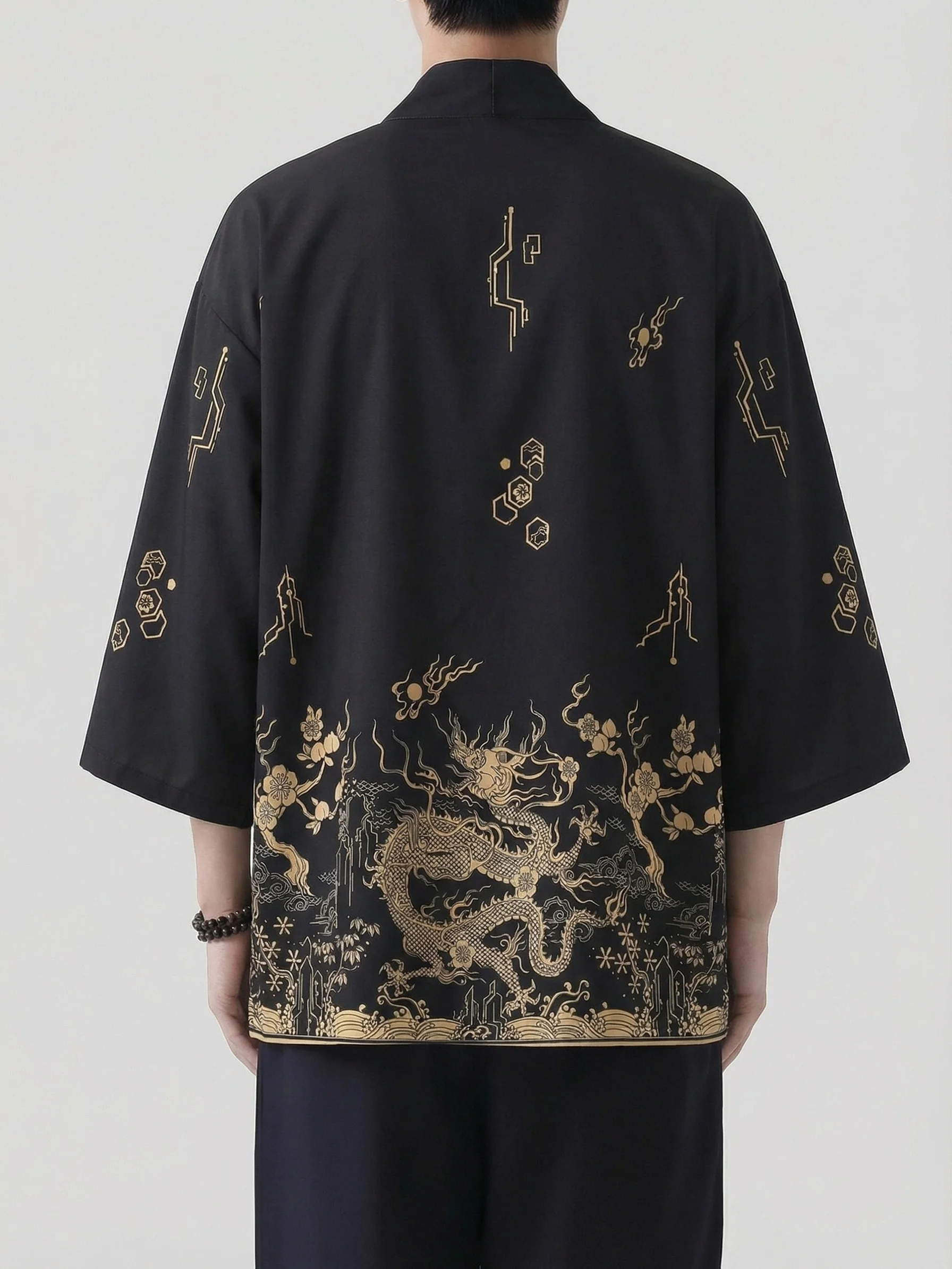 2026 Summer Men's Kimono 3D Printed Pattern Breathable Lightweight Casual Roller Skating Hip-Hop Men's Clothing