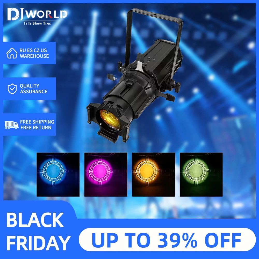 Led 250w perfil leko holofote rgbw 4 em 1 perfil elípsoidal iluminação de palco profissional dmx para dj discoteca festa bar teatro