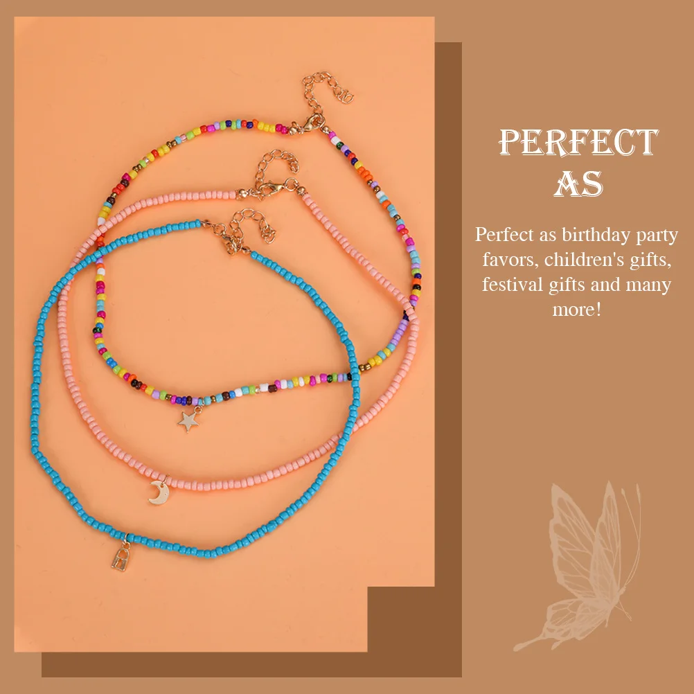 

3 Pcs European and American Children's Necklace Women's Plastic Parties Ornaments