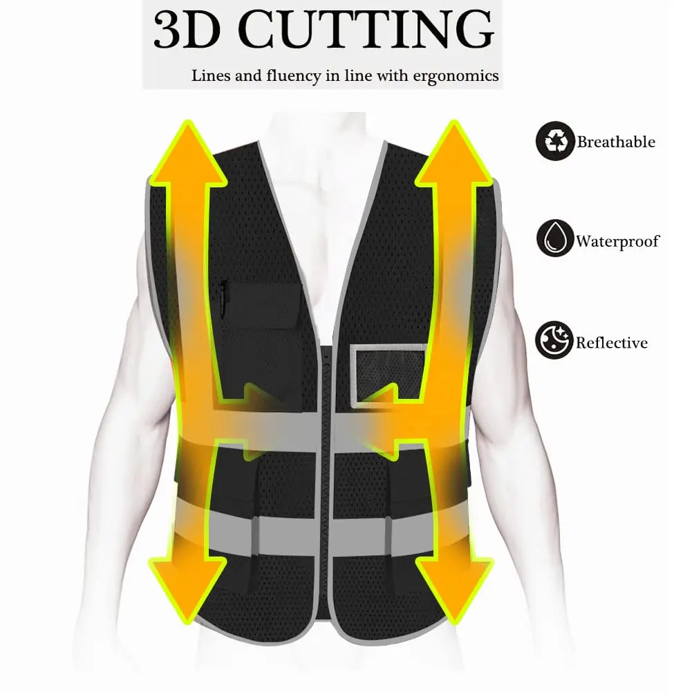 High Visibility Signal Vest  Work Safety Jacket Reflective Safety Vest To Work For Men Luminous Vest Fluorescent