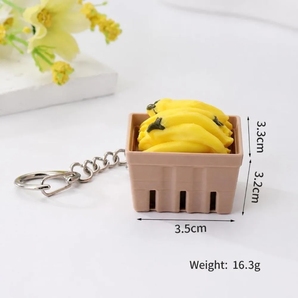Portable Simulation Fruits Colorful Fruits Keychain Cartoon Creative Stress Relief Keychain Bag Pendant Gift
