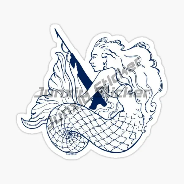 Scuba Diving Flag Diver Mermaid Fish Creative Stickers Laptop Wall Room Accessories Waterproof Car Truck Motorboat Helmet Decal