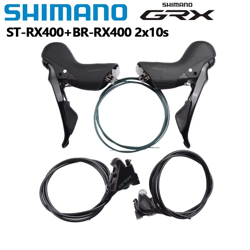 Shimano GRX RX400 Dźwignia zmiany biegów prawa lewa 2x10s prędkość ST-RX400 + BR-RX400 hydrauliczny zacisk hamulca tarczowego RX400 jedna para