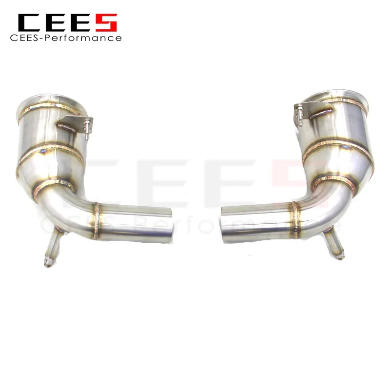 CEES Exhaust Downpipe for PORSCHE 911 992 Turbo S 2020-2023 Stainless Steel Catless Downpipe with GPF/OPF Exhaust System