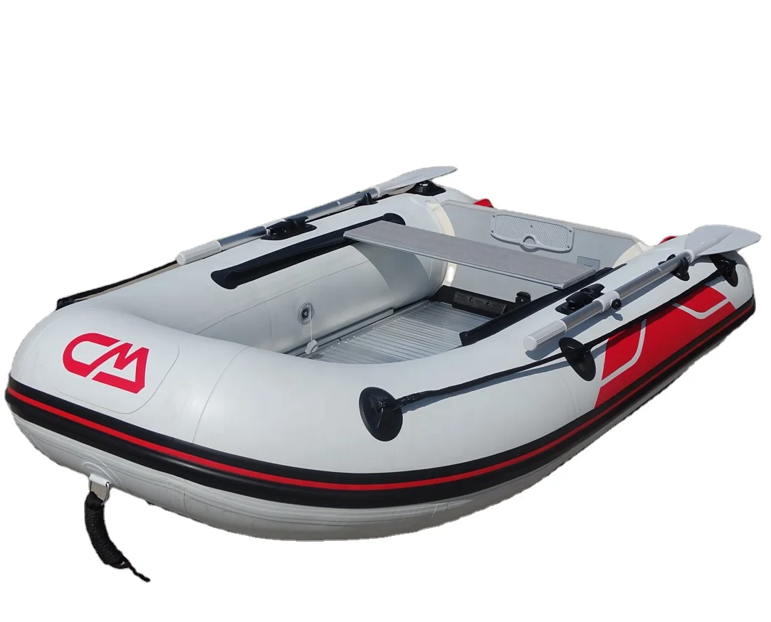 قارب قابل للنفخ 0.9 ملم PVC أرضية من الألومنيوم قارب صيد قابل للنفخ مع محرك