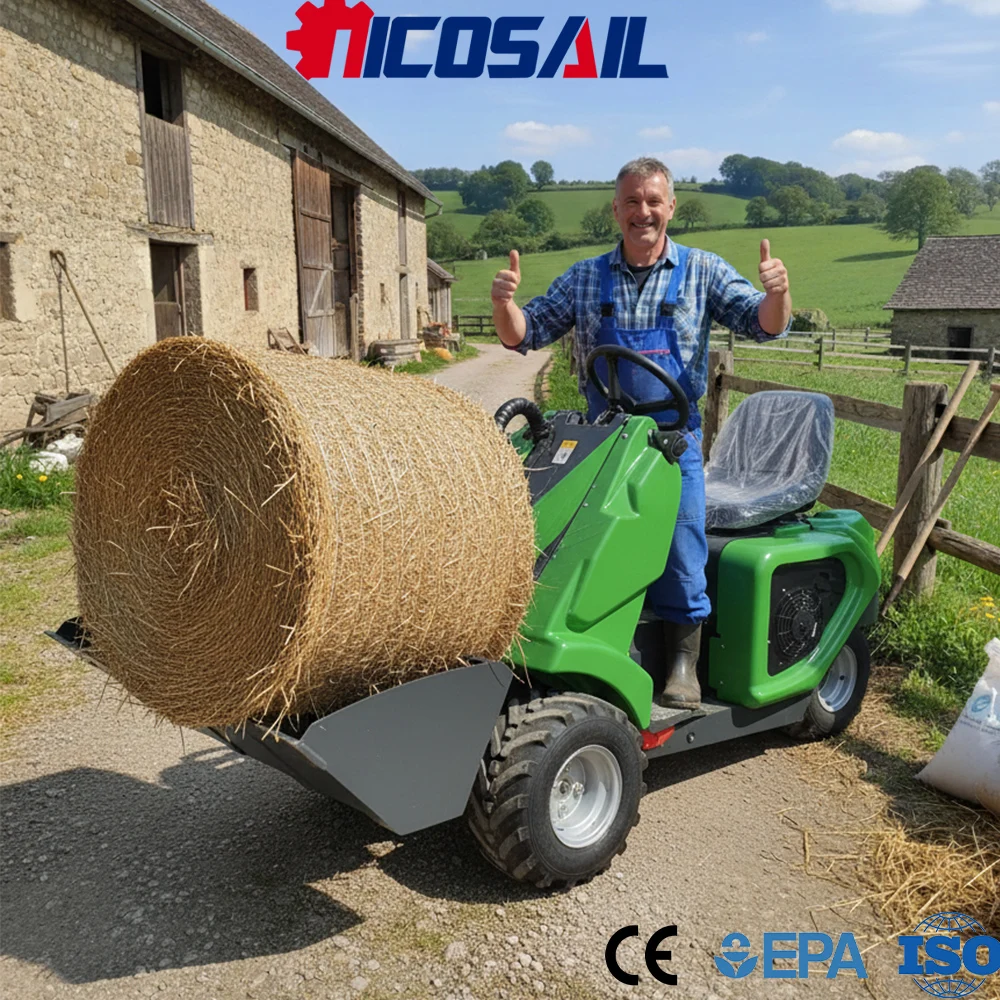 

Custom Mini 3-Wheel Skid Steer Loader Euro 5 CE Certified Compact Loader for Farm and Construction Sites