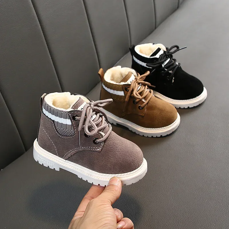 Autumn Winter Baby Girls Boys Snow Boots Infant Toddler Shoes Children Plush Boots Outdoor Soft Soled Non Slip Kids Cotton Shoes