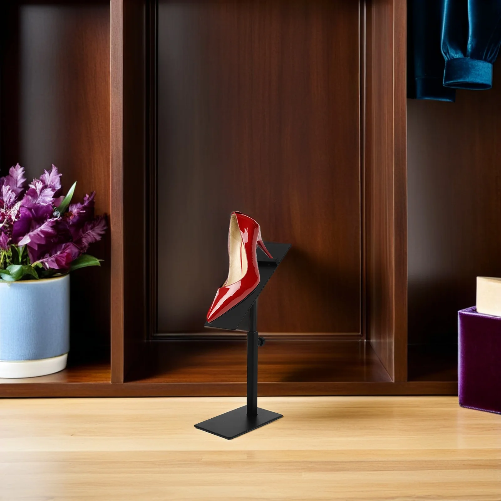 

2Pcs Adjustable Shoe Display Stand Stainless Steel Metal Shoe Holder for High Heels Display Rack Store Home High Heels Stand