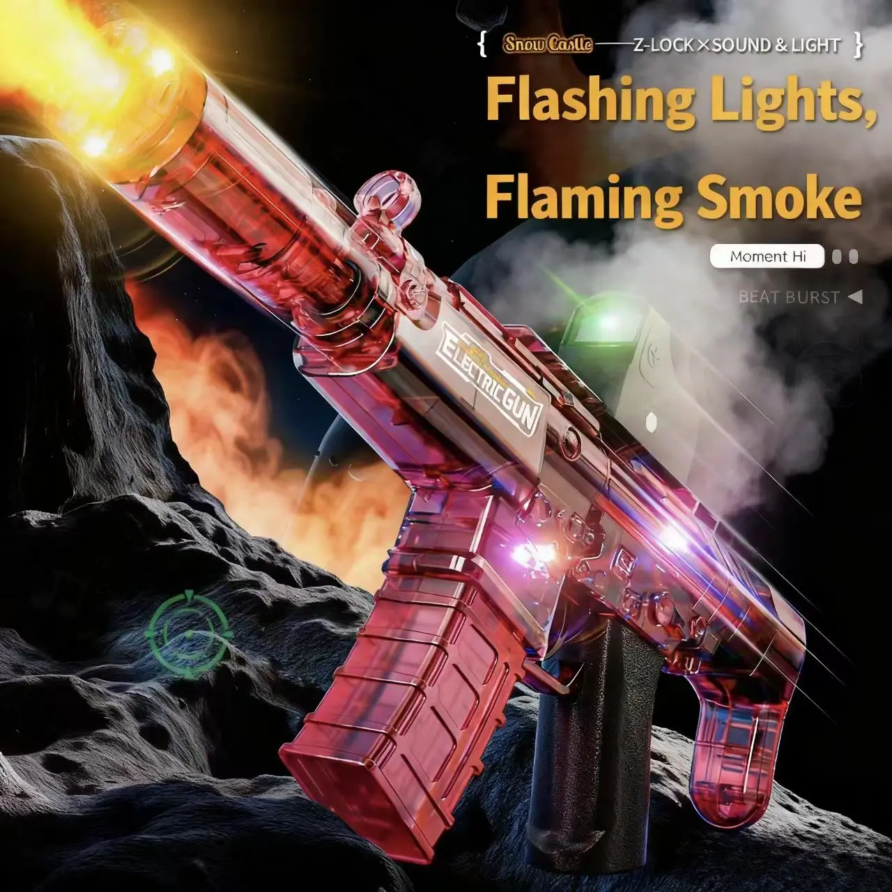 2025 Kinder heißer Verkauf elektrische Spritzpistole simuliert Sound Licht Pistole Spielzeug Outdoor-Aktivitäten Spray Vibration Pistole Spielzeug