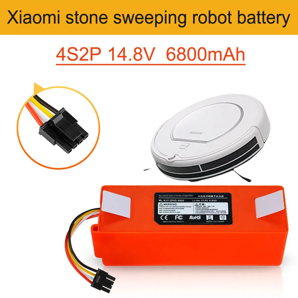 

14.4V For Xiaomi Mijia1S 6800mAh Li-ion Battery Vacuum Cleaner accessories Roborocks S50-55 S5 Max S6 S7 Sweeping Robot Battery