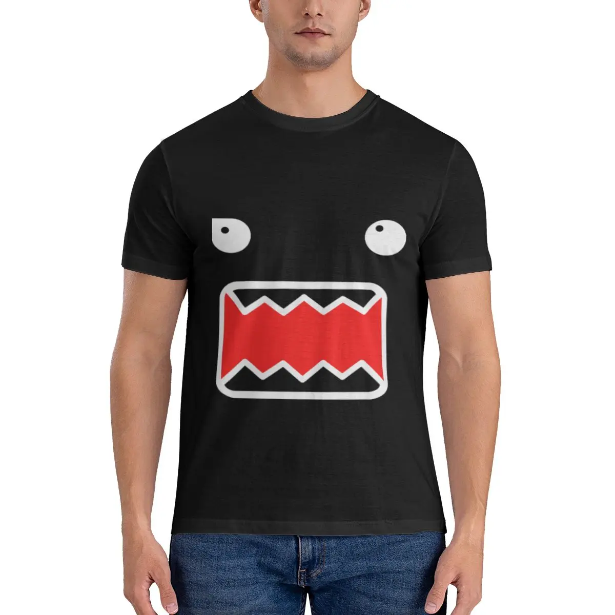 

Domo Kun Doll Face Men's Basic Short Sleeve T-Shirt Funny Print T Shirt