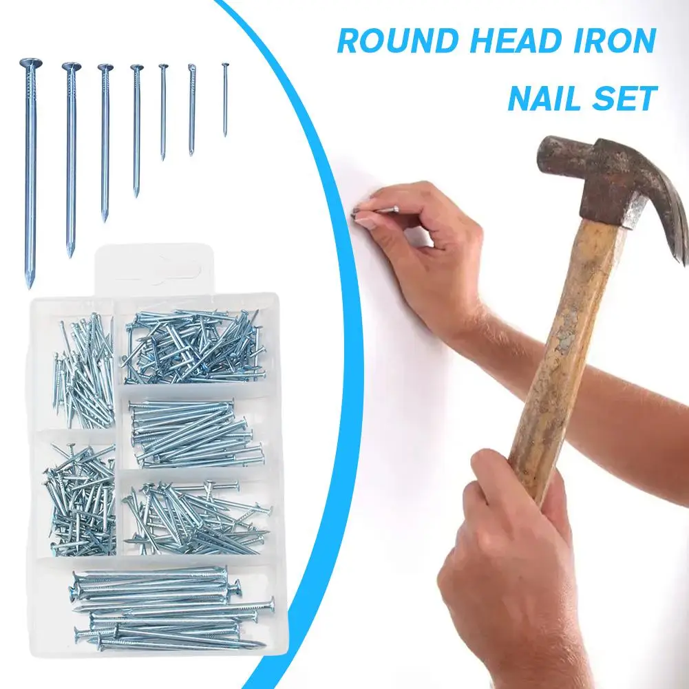 280pcs Nails Set Iron Round Nails Woodworking Accssories T0C0