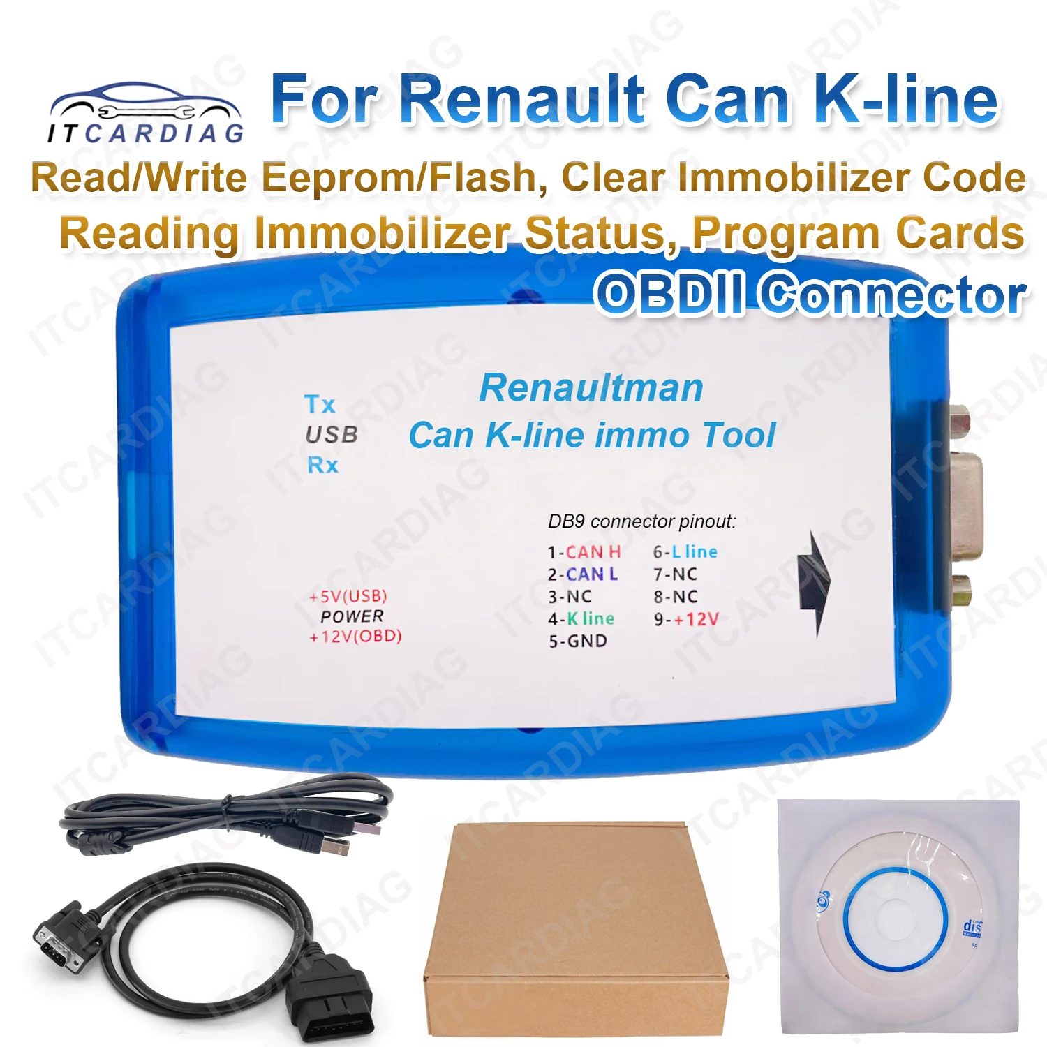 For Renault Renaultman Can K-line Immo V4.06 Tool Auto ECU Programmer Read/Write EEPROM FLASH, Clear Immobilizer Code