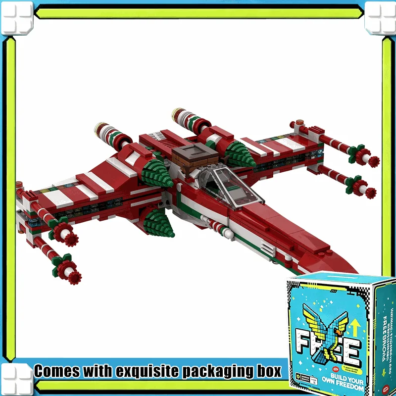 733PCS Xmas Wing Fighter Space Ship Galaxy Model Building Blocks Custom Puzzle DIY Assembly Creative Display Holiday Gift