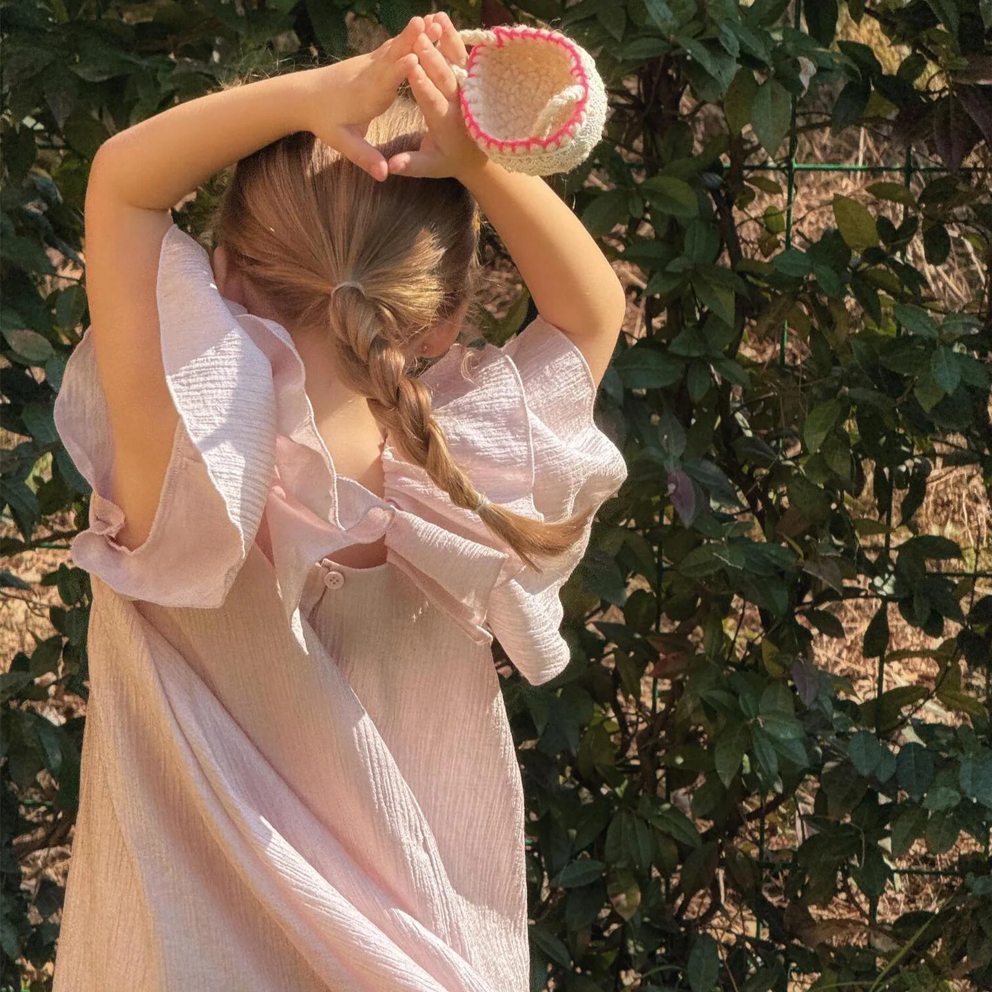 

Flying Sleeve Dress Korean Fashion 2025 Summer New Solid Color Cute Temperament Flying Sleeve Loose Dress
