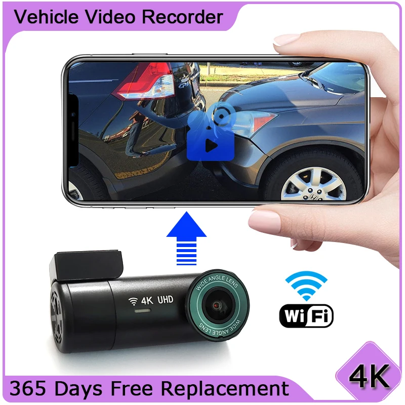 

Car Driving Video Recorder DVR 4K WIFI HD 170 Wide Angle Vehicle Night Vision Smart Front Dash Cam Camera Auto Accessories