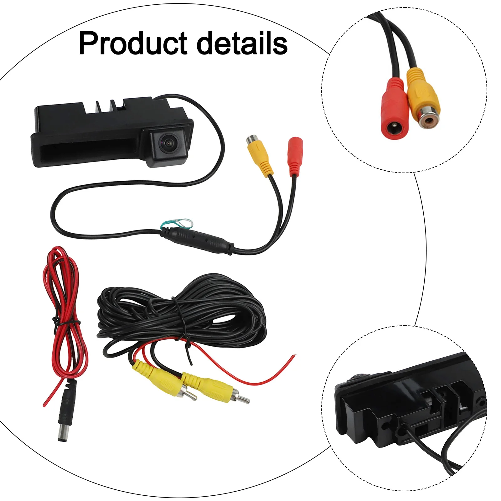 Камера заднего вида для A3 S3 RS3 для AHD 720P, ручка заднего багажника, направляющие от расстояния, водонепроницаемый дизайн, автомобильные аксессуары