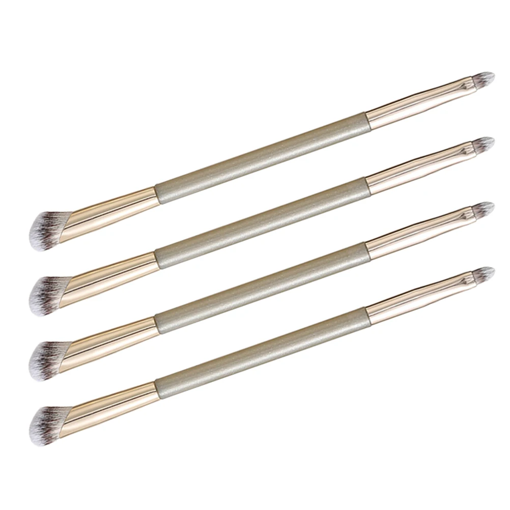 4 pçs pincéis de maquiagem dupla face para corretivo contorno sobrancelha líquido pó creme fundação mistura blush pincéis