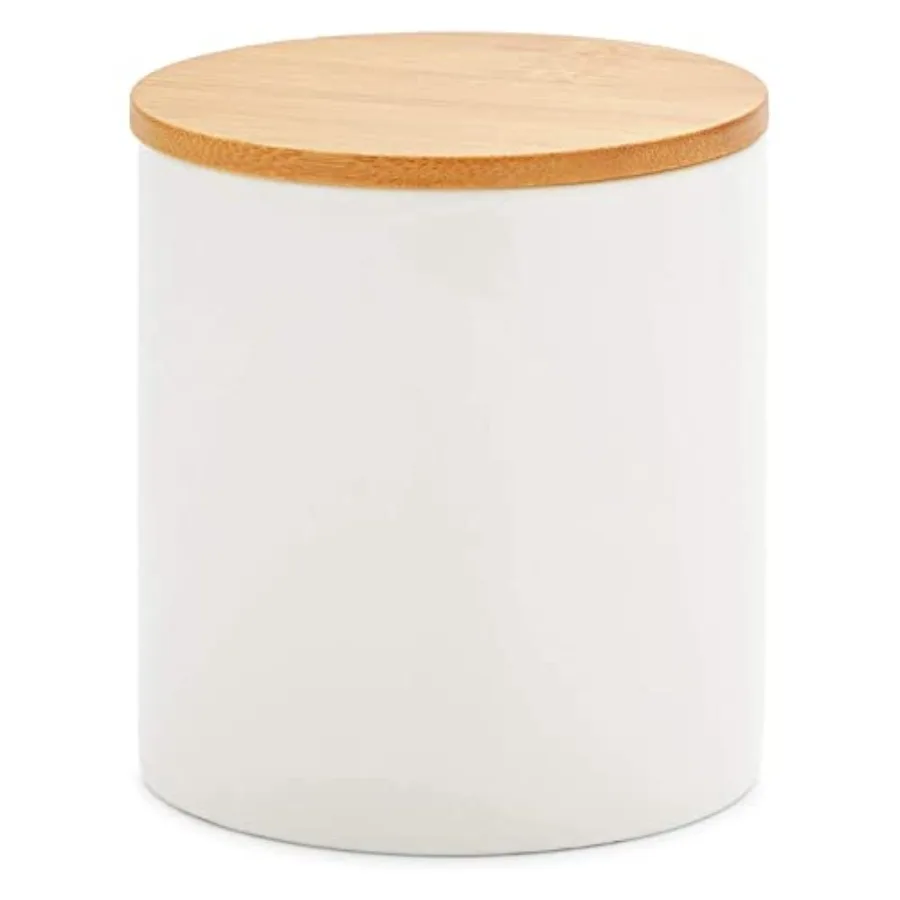 Ceramic Canisters - Coffee Canisters with Airtight Wood Lids - Countertop Coffee Tea Sugar Container Set - Flour and Sugar Stor - view 6