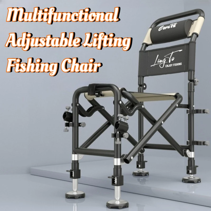 

Multifunctional Adjustable Lifting Fishing Chair Foldable Outdoors Fishing Chairs Lightweight Comfortable Carbon Steel Chairs