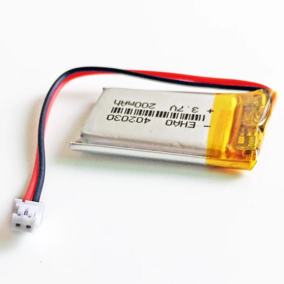 Akumulator LiPo 3,7 V 200 mAh 402030 Polimer litowo-polimerowy + JST ZH 1,5 mm 2pin do kamery Mp3 Bluetooth GPS Część elektroniczna