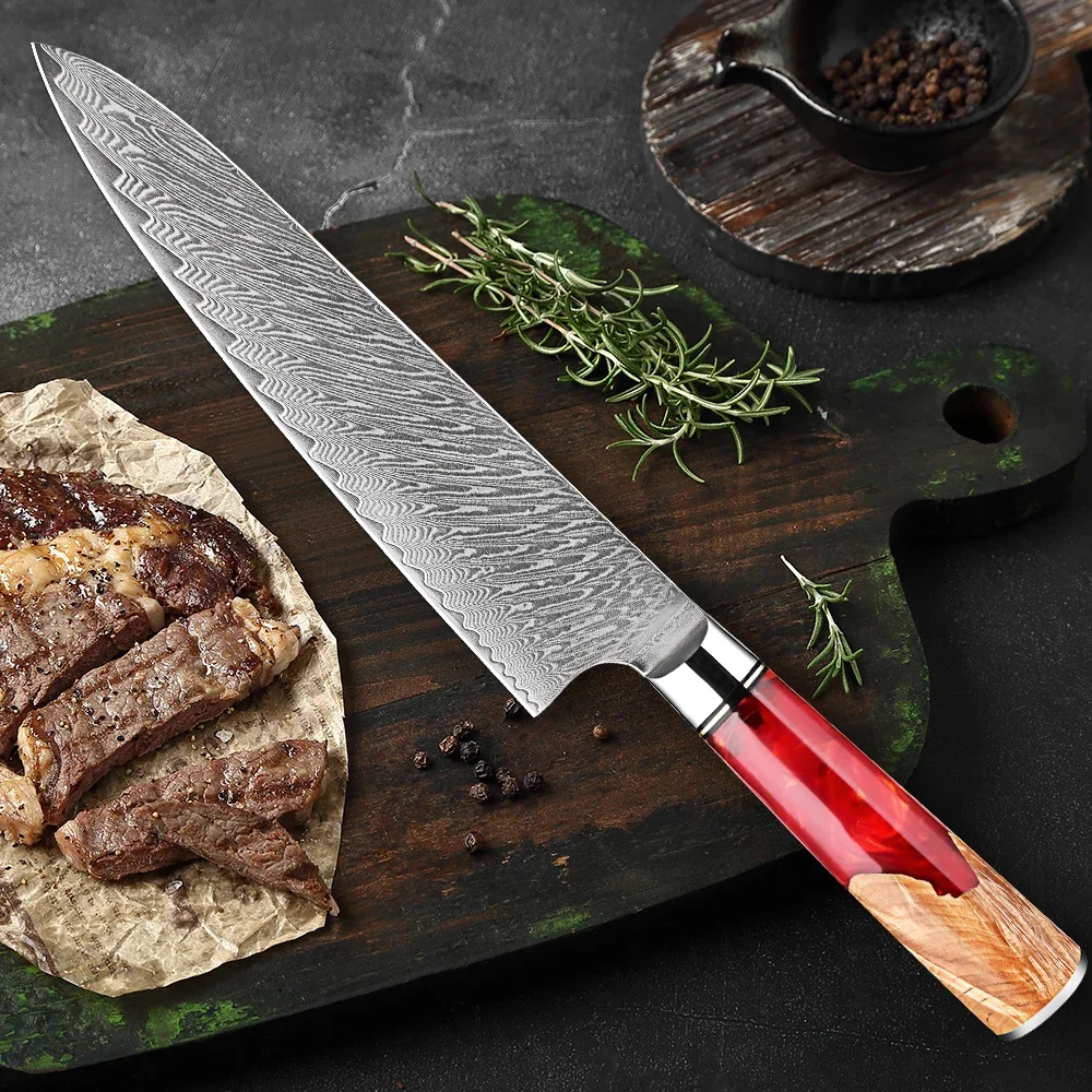 Damascus Chef Knife 8 Inch, Pro 67 Layers VG-10 Super Steel Kitchen Knife, Ultra Sharp Japanese Knife with Ergonomic Handle
