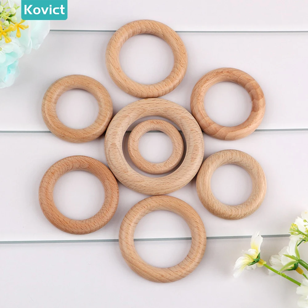 Kovict 3 teil/los 40/50/55/60/65mm Natürliche Buche Holz Ring DIY Handwerk Für schmuck Machen Hause Dekoration Handgemachte Accessoires