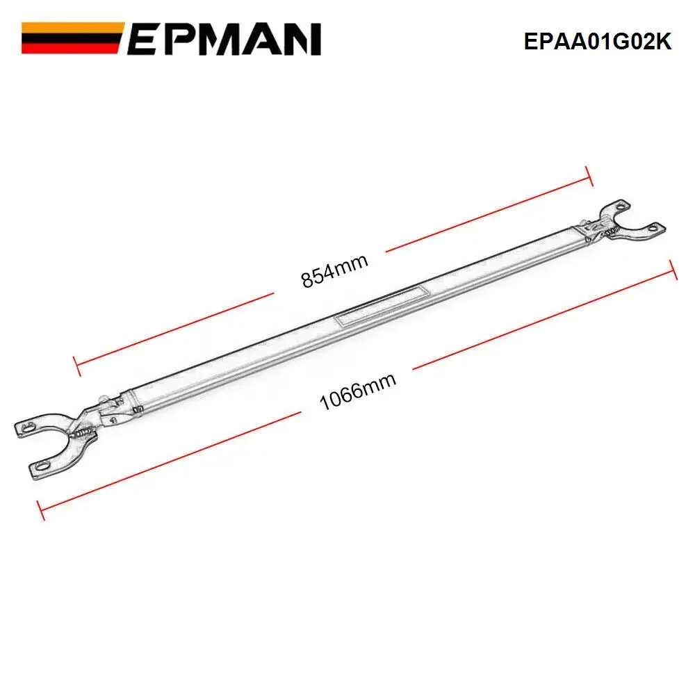 EPMAN Black Rear Strut Tie Bar for 92-00 Civic EG EK 93-97 Del Sol 94-01 Integra DC2 EPAA01G02K