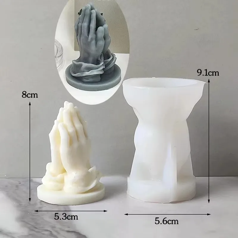 3D gesty modlitewne Silikonowa forma do świec DIY Palec Aromaterapia Tynk Rzemiosło Żywica Glina Formy Narzędzia do robienia mydła Prezenty domowe — zdjęcie 6