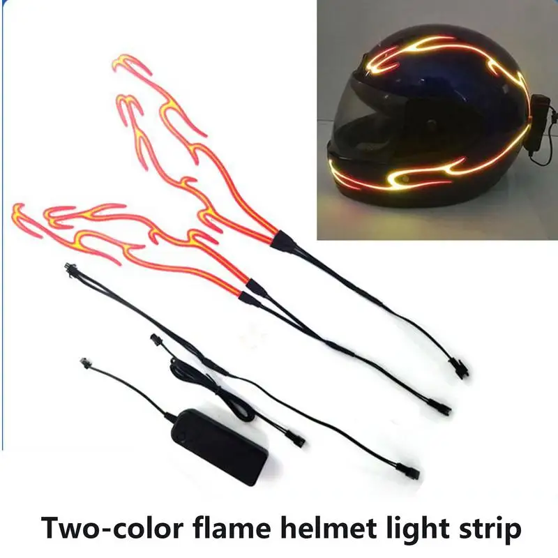 4 in 1 Motorcycle Helmet LED Cold Light Waterproof Strip Sticker Flashing Warning Lights Night Riding Signal Helmet Accessories