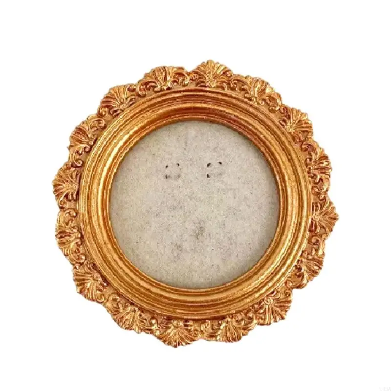 L43A Tiny Baroques Ornate Frame for DIY Jewelry Table Wall Decors Antique Photo Frame