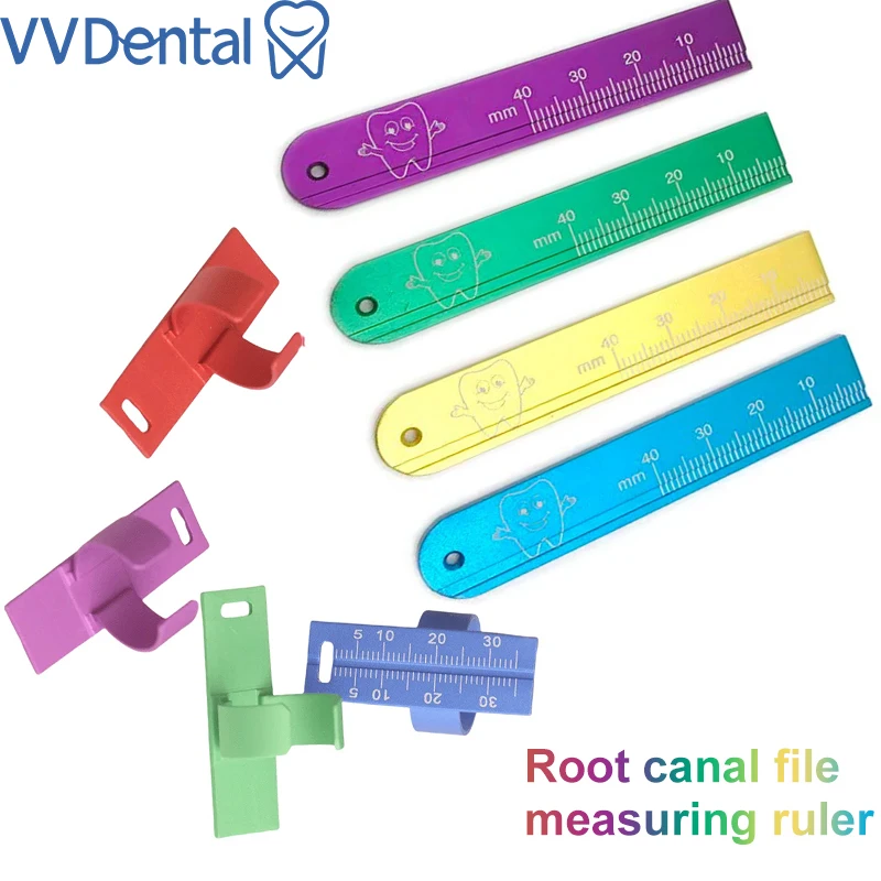 

VVDental 1Pc Endo Rulers Dental Span Measure Scale Aluminium Endodontic Finger Rulers Dental Measuring Tool