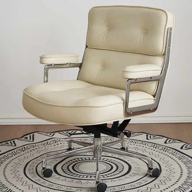 

Ergonomic chair Home retro leather Sedentary study computer chair Comfortable lifting boss office chair